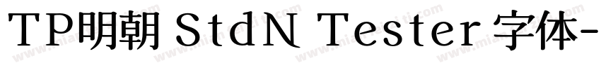 TP明朝 StdN Tester 字体字体转换